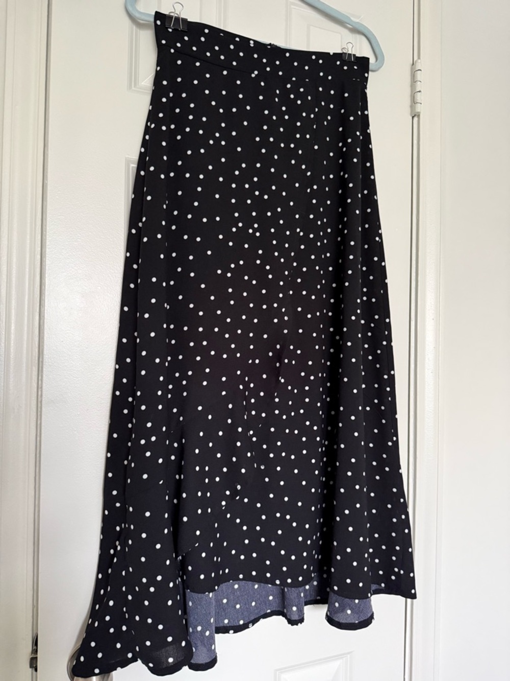 SHEIN Black and White Polka Dot Maxi Skirt
